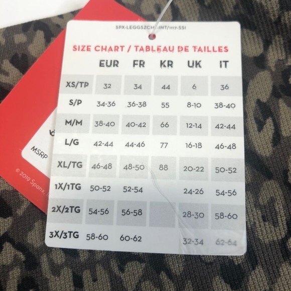 Spanx By Sara Blakely Gray Black Brown Leopard Print Leggings Size Small - Picture 8 of 12